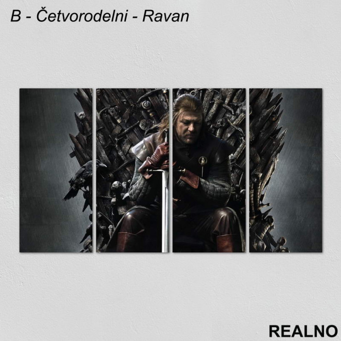 Ned Stark On The Iron Throne - Colors -  Game Of Thrones - GOT - Slika na platnu - Kanvas