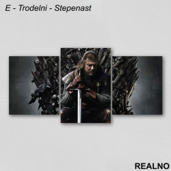 Ned Stark On The Iron Throne - Colors -  Game Of Thrones - GOT - Slika na platnu - Kanvas Ned Stark On The Iron Throne - Colors -  Game Of Thrones - GOT - Slika na platnu - Kanvas