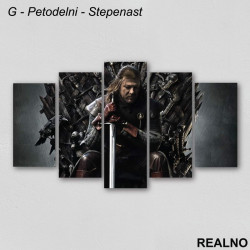 Ned Stark On The Iron Throne - Colors -  Game Of Thrones - GOT - Slika na platnu - Kanvas Ned Stark On The Iron Throne - Colors -  Game Of Thrones - GOT - Slika na platnu - Kanvas