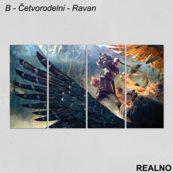 Geralt Fighting - The Witcher - Slika na platnu - Kanvas