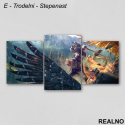 Geralt Fighting - The Witcher - Slika na platnu - Kanvas