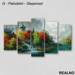 Reka, planine, zelenilo - Priroda - Slika na platnu - Kanvas Reka, planine, zelenilo - Priroda - Slika na platnu - Kanvas