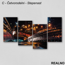 Grad noću - most - Slika na platnu - Kanvas