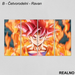 Flames - Goku - Dragon Ball - Slika na platnu - Kanvas