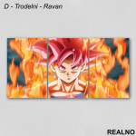 Flames - Goku - Dragon Ball - Slika na platnu - Kanvas