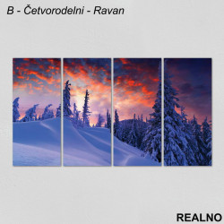 Zavejane jelke pod narandžastim nebom - Planina - Slika na platnu - Kanvas																																										 Zavejane jelke pod narandžastim nebom - Planina - Slika na platnu - Kanvas