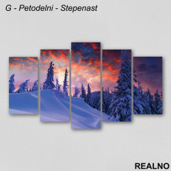 Zavejane jelke pod narandžastim nebom - Planina - Slika na platnu - Kanvas																																										 Zavejane jelke pod narandžastim nebom - Planina - Slika na platnu - Kanvas