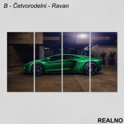 Zeleni sportski auto - Slika na platnu - Kanvas Zeleni sportski auto - Slika na platnu - Kanvas