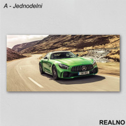 Zeleni Mercedes - Planine, put  - Slika na platnu - Kanvas Zeleni Mercedes - Planine, put  - Slika na platnu - Kanvas