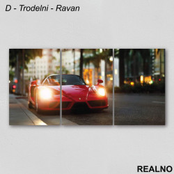 Crveni Ferari - Grad -  Slika na platnu - Kanvas