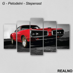 Crveni auto - Slika na platnu - Kanvas