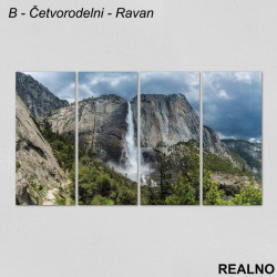 Planine, vodopad, tamni oblaci - Priroda - Slika na platnu - Kanvas Planine, vodopad, tamni oblaci - Priroda - Slika na platnu - Kanvas