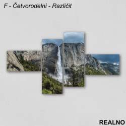 Planine, vodopad, tamni oblaci - Priroda - Slika na platnu - Kanvas Planine, vodopad, tamni oblaci - Priroda - Slika na platnu - Kanvas