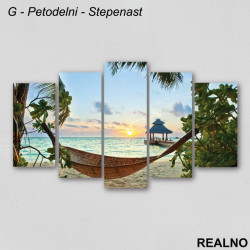 Ležaljka, more, pesak, sunce - Slika na platnu - Kanvas Ležaljka, more, pesak, sunce - Slika na platnu - Kanvas