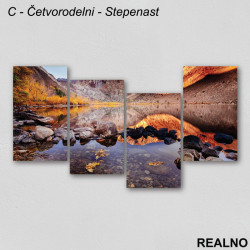 Reka i planine obasjane suncem - Slika na platnu - Kanvas Reka i planine obasjane suncem - Slika na platnu - Kanvas