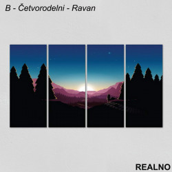 Zalazak sunca, ljubičaste planine - Slika na platnu - Kanvas Zalazak sunca, ljubičaste planine - Slika na platnu - Kanvas