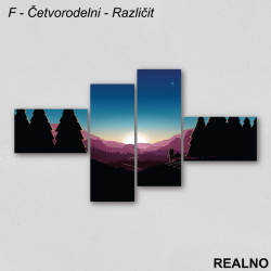 Zalazak sunca, ljubičaste planine - Slika na platnu - Kanvas Zalazak sunca, ljubičaste planine - Slika na platnu - Kanvas