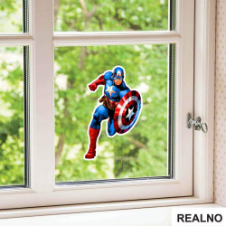 Running - Captain America - Avengers - Nalepnica