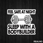 Feel Safe At Night Sleep With A Bodybuilder - Trening - Nalepnica