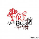 Fire And Blood - House Targaryen - Game Of Thrones - GOT - Nalepnica
