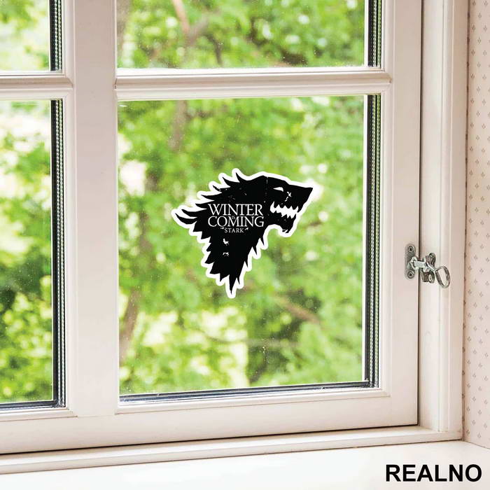 Winter Is Coming Black Dire Wolf Sigil - House Stark - Game Of Thrones - GOT - Nalepnica