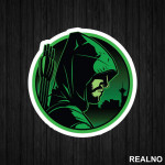 Green Badge - Arrow - Nalepnica