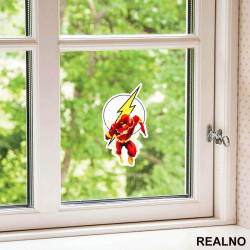 Logo And Barry Allen - Flash - Nalepnica Logo And Barry Allen - Flash - Nalepnica