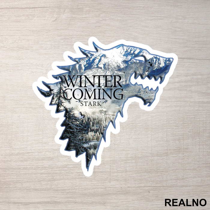 Winter Is Coming Snow Dire Wolf Sigil - Game Of Thrones - GOT - Nalepnica