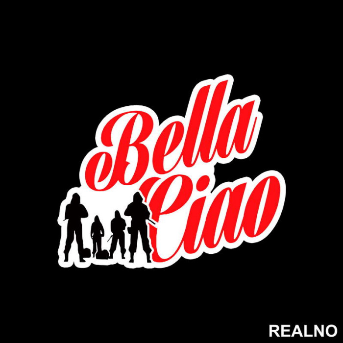 Bella Ciao Characters Silhouette - La Casa de Papel - Money Heist - Nalepnica