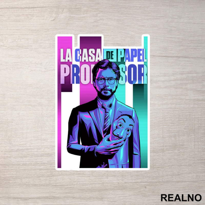 The Professor - El Profesor RGB Split - La Casa de Papel - Money Heist - Nalepnica