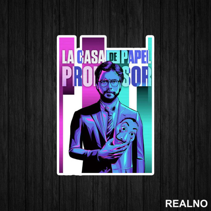 The Professor - El Profesor RGB Split - La Casa de Papel - Money Heist - Nalepnica