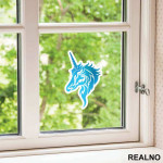 Blue Silhouette - Unicorn - Jednorog - Nalepnica
