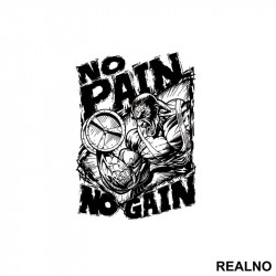 No Pain No Gain With Man - Trening - Nalepnica No Pain No Gain With Man - Trening - Nalepnica