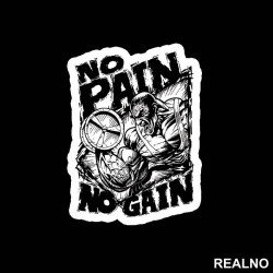 No Pain No Gain With Man - Trening - Nalepnica No Pain No Gain With Man - Trening - Nalepnica
