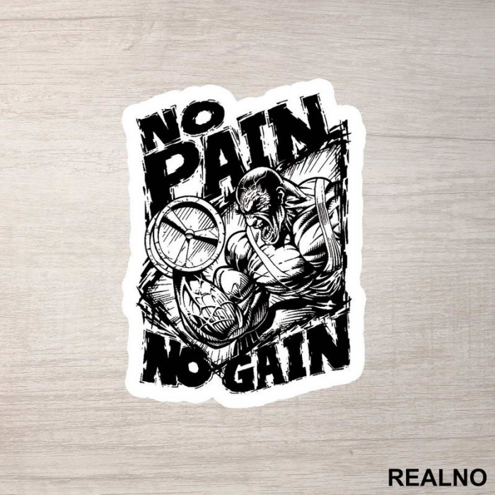 No Pain No Gain With Man - Trening - Nalepnica