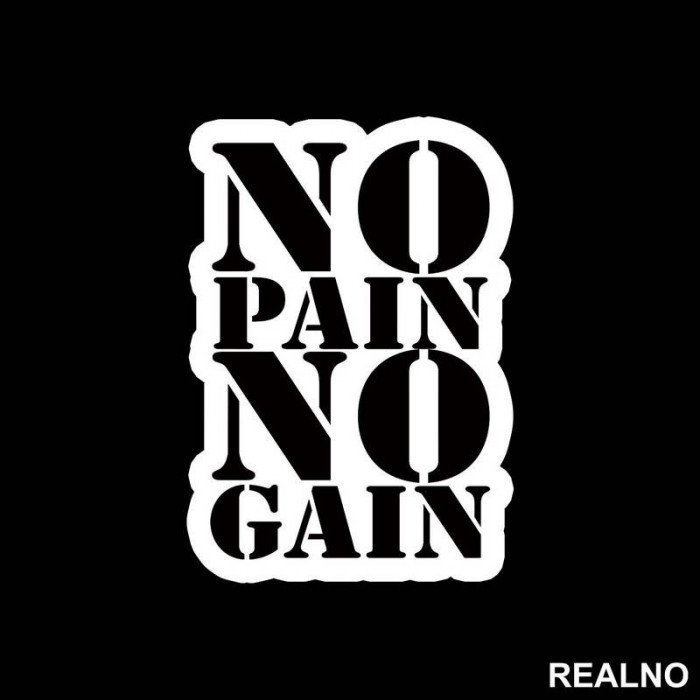 No Pain No Gain Clear And Big - Trening - Nalepnica