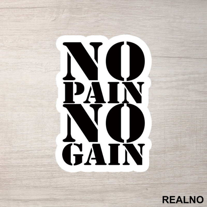 No Pain No Gain Clear And Big - Trening - Nalepnica