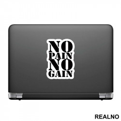 No Pain No Gain Clear And Big - Trening - Nalepnica No Pain No Gain Clear And Big - Trening - Nalepnica