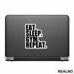 Eat. Sleep. Gym. Repeat. - Trening - Nalepnica
