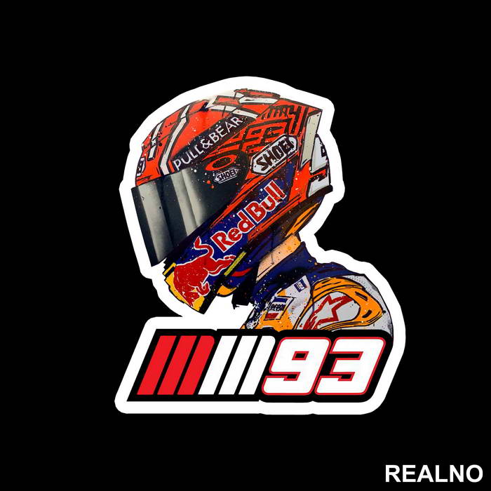 Marquez Helmet Portrait - 93 - MotoGP - Sport - Nalepnica