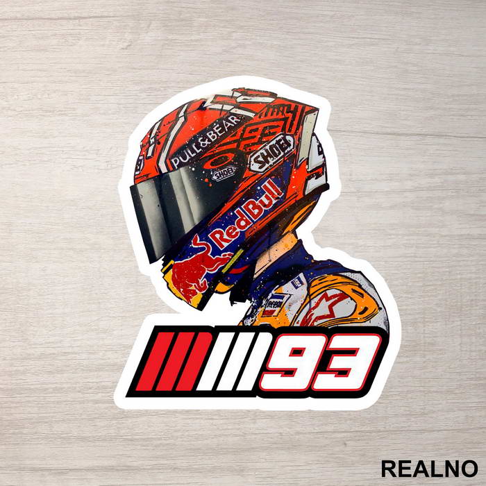 Marquez Helmet Portrait - 93 - MotoGP - Sport - Nalepnica