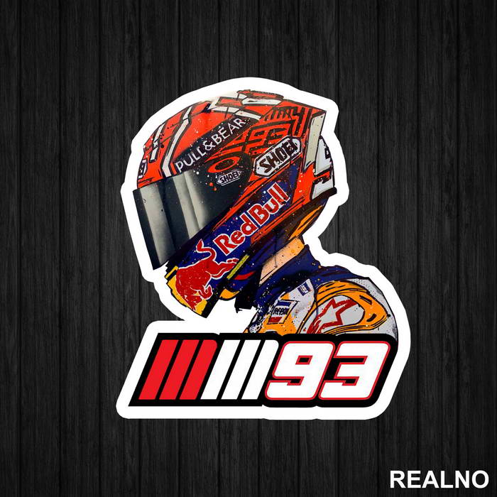 Marquez Helmet Portrait - 93 - MotoGP - Sport - Nalepnica