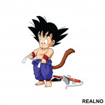Tying His Belt - Goku - Dragon - Ball - Nalepnica