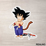 Tying His Belt - Goku - Dragon - Ball - Nalepnica