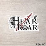 Hear Me Roar With Lion And Sword House Lannister - Game Of Thrones - GOT - Nalepnica