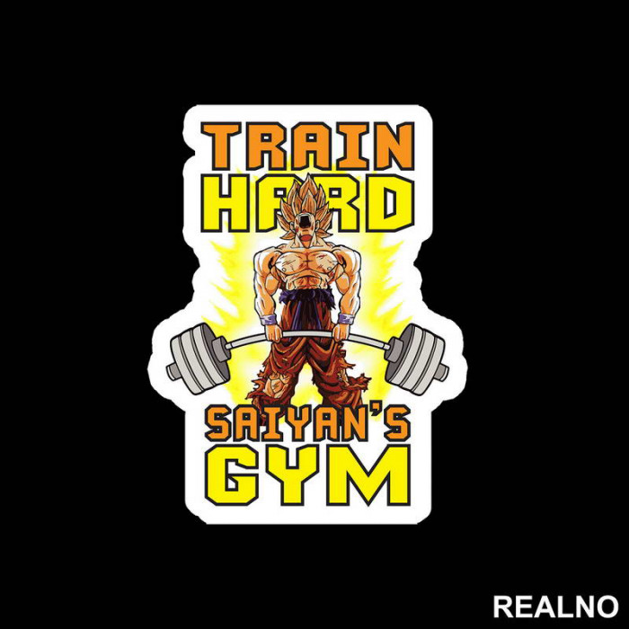 Train Hard Saiyan's Gym - Trening - Nalepnica