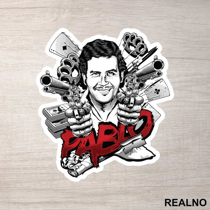 Pablo Red Text - Narcos - Nalepnica
