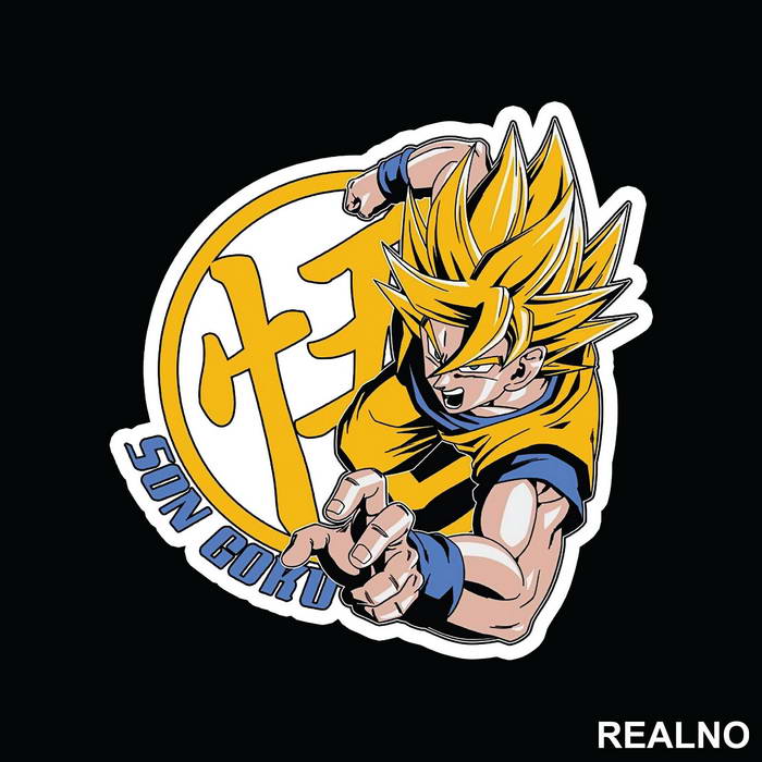Son Goku Yellow Circle - Dragon Ball - Majica
