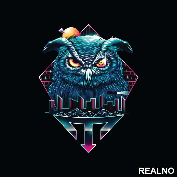 Retro City Owl - Životinje - Nalepnica
