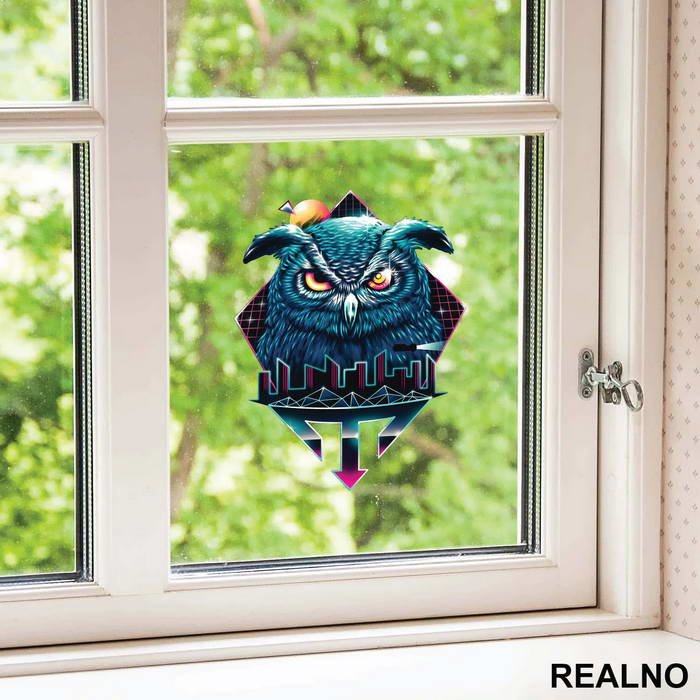 Retro City Owl - Životinje - Nalepnica
